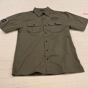 Men's Casual Olive Button Down Shirt